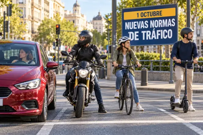 Nuevas obligaciones para los conductores de coche, moto, bicicleta o patinete desde el 1 de octubre