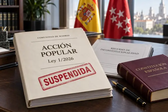El Constitucional admite el recurso contra la acción popular de Madrid y la ley queda suspendida