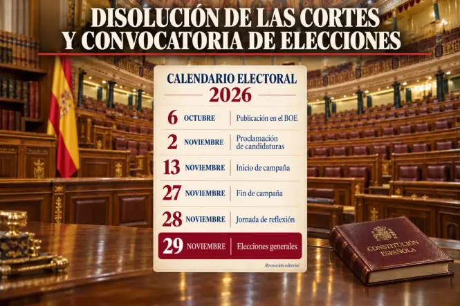 El Rey disuelve las Cortes y convoca elecciones el 29 de noviembre, con caducidad de los asuntos en trámite